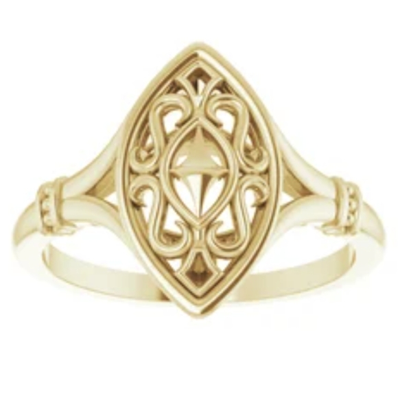 14K solid gold ring - Wings of Antiquity - Picture 10 of 17